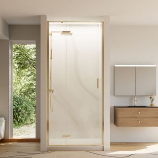 Душевая дверь Veconi Vianno VN-73G, 800x1950, Золото брашинг, стекло прозрачное